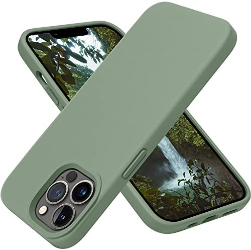 OTOFLY for iPhone 13 Pro Max Case [Compatible with MagSafe] Full-Body Silicone Shockproof Slim Thin Phone Case for iPhone 13 Pro Max 6.7 inch (Calke Green)
