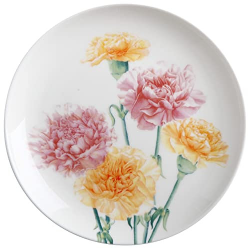 Maxwell & Williams JY0046 Teller rund Ø 20 cm – Serie Floriade – Bone China Porzellan Weiß glatt – in Geschenkbox, Nelke
