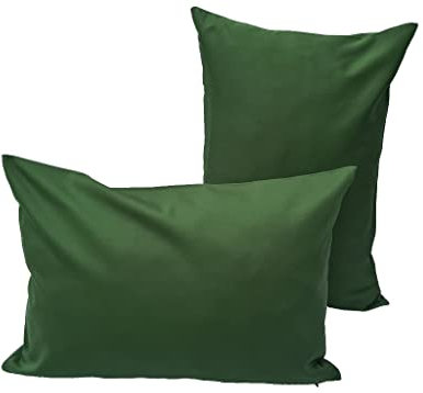 Lemos Home Kissenbezug Kissenhülle Dekokissen 2 Stück aus 100% Baumwolle Kollektion Konzept, Farbe & Größe wählbar (Kissenhülle 2er Set - 50x30cm, Olivgrün)