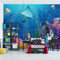 Muralo Vinyl Struktur FOTOTAPETE Kinder Rochen Qualle Fische Tapete Wandtapeten 360 x 240 Spielzimmer Kinderzimmer Moderne Wandbilder XXL Wand Dekoration Br.360xHö.240