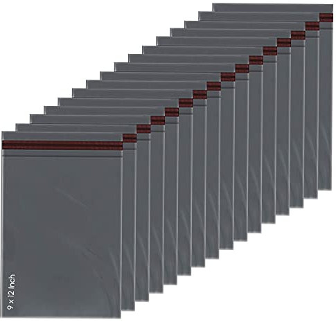 1ABOVE Versandtaschen, selbstklebend, Poly-Versandtaschen, Grau, 22,9 x 30,5 cm, 50 Stück