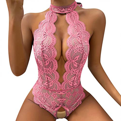 Générique Nuisette Femme Longue Pour Femme Push Up Combinaison Hot Femme Sexy Lingerie sous-VêTement Body Combinaison Sexy Nuisette 081204-1247 Rose S