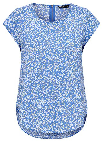 ONLY Onlvic S/S AOP Top Noos Ptm T-Shirt pour Femme, Marina/AOP : Happy Ditsy, 38