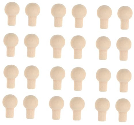 TOYANDONA 24pcs Miniature Door Knobs for Dolls House 1:12 Scale Miniature Handles Mini Furniture Accessories Wooden Drawer Knobs for Boys and Girls