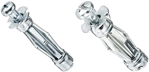 Molly M18150PB-XJ Chevilles métalliques 50 pièces 6x50 mm + vis - matériaux Creux - Gris, Set de 100 pièces & M16100PB-XJ Chevilles métalliques 100 pièces 5x36 mm + vis - Set de 200 pièces