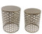 Casa Moro Orientalischer Beistelltisch Arabesk 2er Set rund in Antik-Messing Look aus Metall | Kunsthandwerk | Couch-Tisch in marokkanischen Stil | IR-5846