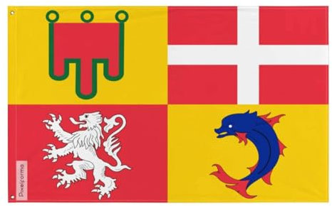 Drapeau Auvergne-Rhône-Alpes Plusieurs Tailles en Polyester 90x150cm 2. 2 œillets à gauche