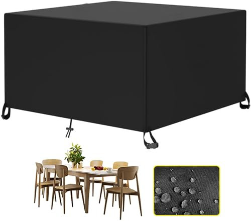 Garden Furniture Covers, 280x220x100cm Rattan Cube/Rectangular Set Cover Waterproof, Windproof, Anti-UV Heavy Duty 420D Oxford Fabric Patio Garden Table Cover, Garden Outdoor Furniture Set