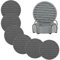 Lot de 6 sous-verres ronds épais en silicone pour boissons, café, bar à bière (6, gris)