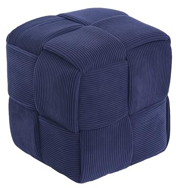 Cmishe Ottomane Fußstütze Weich und Bequem Ottomane Quadratisch Cord Gewebtes Design Sofa Hocker