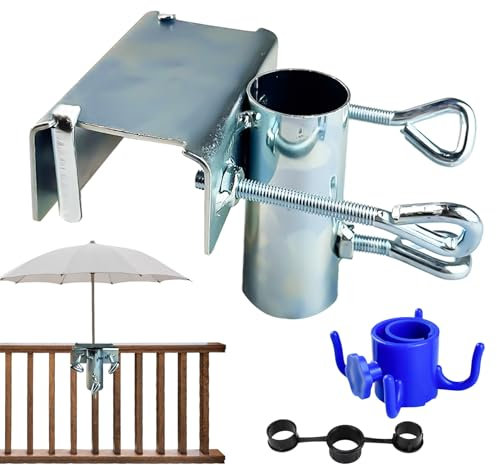 TKGEOUE Abrazadera para Sombrilla de Terraza Soporte para Sombrilla de Balcón Sujeta Paraguas de Jardín de Balcón Soporte de Sombrilla para Balcones para Eventos de Exterior Camping.