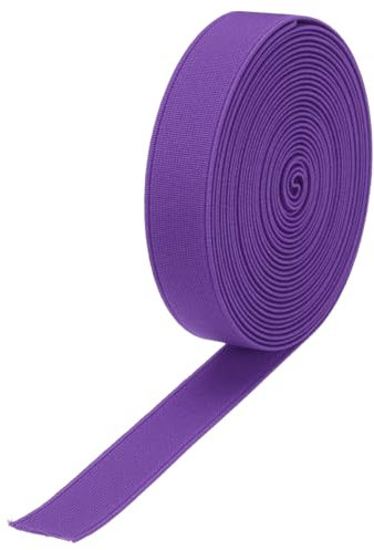 QUARKZMAN Fasce Elastiche per Cucito 1,5cm 5 Iarde/15 Piedi Viola Bobina Elastica ad Alta Elasticità per Parrucche, Cintura, Pantaloni