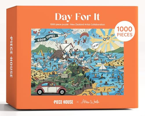 PieceHouse Jigsaw Puzzle for Adults 1000 Pieces | Sun, Surf, and Sand | New Zealand Artist Allan Wrath | Premium Quality, Vibrant and Unique Design | Relaxing & Challenging Puzzle Experience