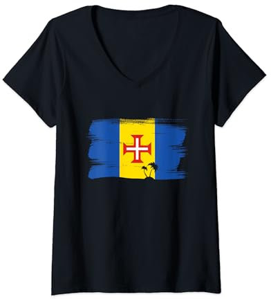 Mujer Vacaciones imprescindibles Madeira Gadgets Senderismo Recuerdo Viajes Camiseta Cuello V