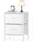 HOMIDEC Bedside Table, Bedroom Bedside Cabinet, Storage Nightstand Side Table with Metal Frame and 2 Large Capacity Fabric Drawers for Bedroom, Living Room, White