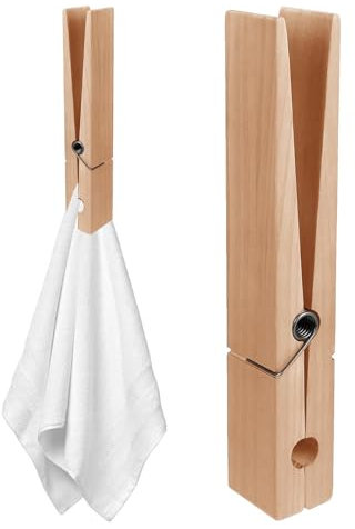 Pinza de Madera Gigante, Soporte para Toallas con Pinza Gigante para Ropa, Clips Grandes para Soporte de Toallas de baño con Resorte, Pinzas para Ropa Decorativas, Pinzas para Ropa de Madera