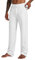 WILLIT Jogginghose Herren Baumwolle Trainingshose Sporthose Lang Freizeithose Fitness Yogahose Sweathose Lounge Pants Loose Männer mit Taschen Weiß M