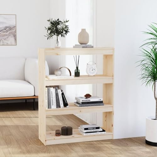 XGWKCNV Regal Bücherschrank Raumteiler 80x30x103,5 cm Massivholz Kiefer Bücherregale & Standregale