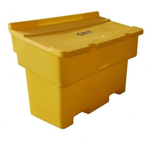 BiGDUG Essentials Salt Grit Bin - Heavy Duty Stackable Salt & Grit Storage Box - 200L Capacity Yellow - 1020W x 520D x 720H mm (1 Box)