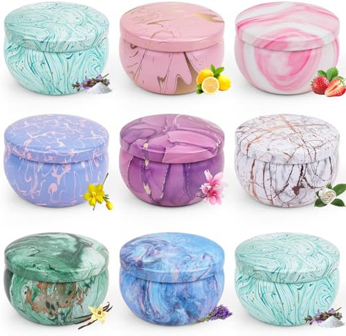 Duftkerzen Set Geschenke für Frauen, Duftkerzen Geschenkset Weihnachtsgeschenke, Duftkerze Im Glas Weihnachten Kleine Geschenke für Frauen Mama Freundin, Teelichter Sojawachs Kerzen Duft Set 9 St