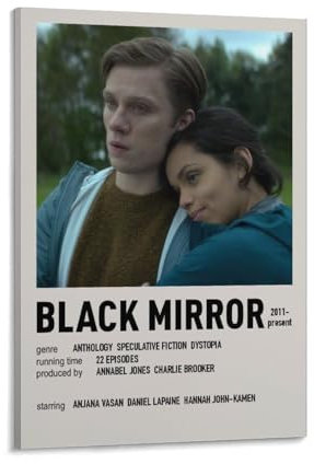 TULAOJI Poster noir effet miroir sur toile, affiches et peintures murales avec cadre, 40 x 60 cm