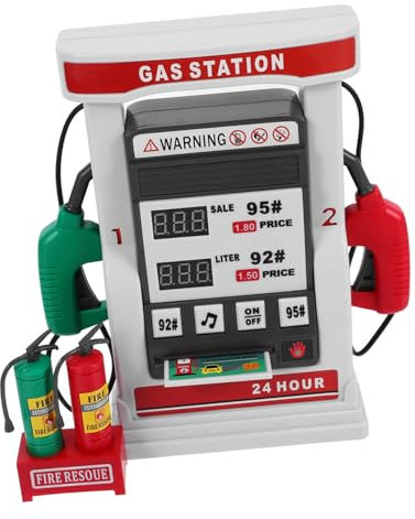 Toyvian Gas Station Model Toy Diy Bus Gas Station Model Boys and Girls Talking Toys Fuel Pump Scenario Diy Boys and Girls