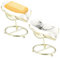 Lot de 2 Porte-Savon en Céramique, 13,5x8,5 cm Porte-Savon Auto-drainant, Porte-Savon en Forme de Feuille, Support Savon, Plateau Vidange Boîte à Savon pour Cuisine Salle de Bain Douche