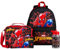 Marvel Spiderman Backpack Set 4 Pcs Kids Water Bottle 400ml Pencil Case Insulated Lunch Bag Tweens School Supplies Travel Holiday