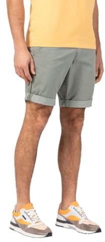 Timezone Herren Chino Shorts Slim JANNOTZ Short Mid Waist Slim Fit W29-W38, Größe:W 31, Farbe:1215-8684 Washed Kitt Grey