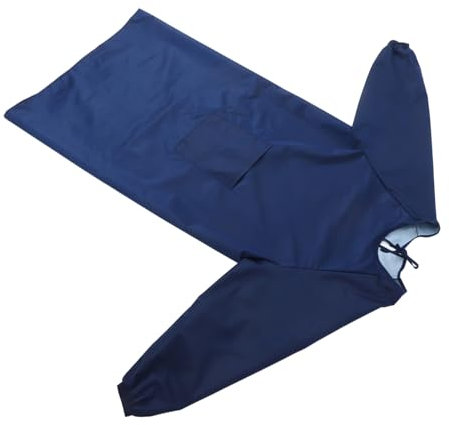 LIFKOME Waterproof Oilproof Apron with Long Sleeves Unisex Kitchen Apron with Storage Pockets Suitable for Painting and Housekeeping Dark Blue