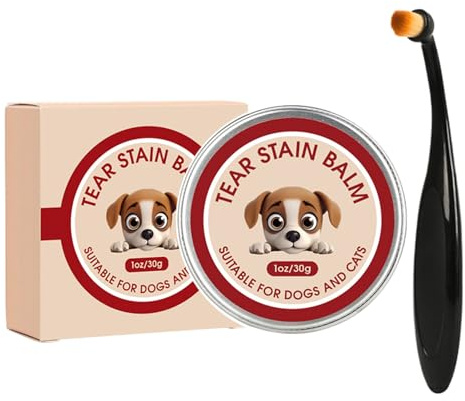 Tear Stain Remover Balm, 40 G Natürliche Tränenfleckenentferner Balsam Für Haustiere Mit Pinsel, Augenpflege Für Hunde Und Katzen, Augenreiniger Für Welpen, Hundesalons, Tierarztpraxen, Zuhause