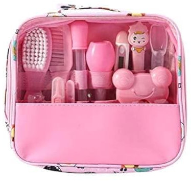 Moonvvin Babypflege Kit 13 teile/satz Neugeborenen Pflegen Set Wesentliche Healthcare Zubehör für Reisen Heimgebrauch mit Tragetasche (Rosa)