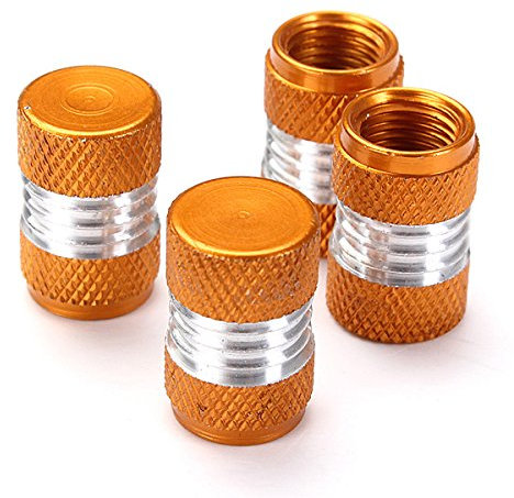 PeroFors 4Pcs Aluminum Alloy Car Wheel Tire Valve Stem Caps Staubdecker-Gelb