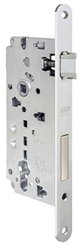 effedielle® Serratura da incasso AGB B808514003 con scrocco e catenaccio, da abbinare a un cilindro a profilo europeo. Interasse 85 mm. Frontale da 22 mm con bordo tondo,Entrate da 40 mm