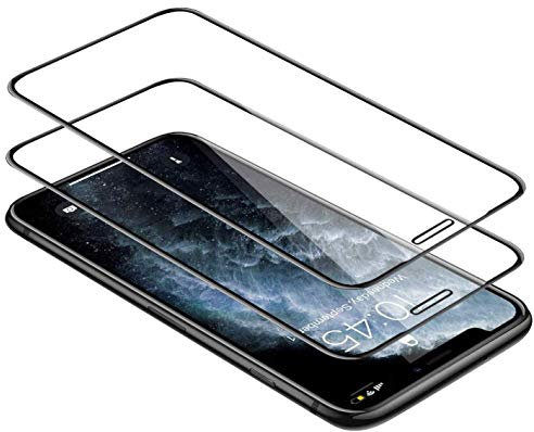 WEOFUN 3D Verre Trempé pour iPhone XR/iPhone 11 (Lot de 2)，Film Protection écran Compatible avec iPhone XR/iPhone 11 [0,33mm,Dureté 9H,Anti Rayure,sans Bulles] -Noir