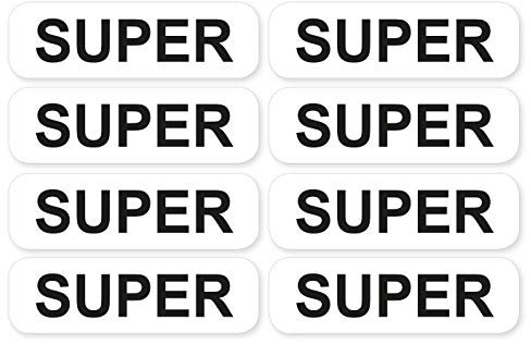 Aufkleber Super Schild Warnhinweis Sticker Set 8x Autoaufkleber Waschanlagenfest Witterungs- und UV-beständig