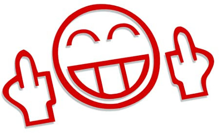 Decus Shop Smiley Fuck You XL 0005 (rot) // Sticker OEM JDM Style Aufkleber