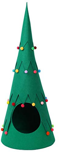 1 Stk Weihnachtsbaum Katzenstreu Welpenkäfig Winterliche Katzenhöhle Warme Katzenhütte Urlaub Katzenbett Schlafbett Für Katzen Weihnachtshaustiernest Hund Zelt Waschbar Filzstoff