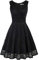GRACE KARIN Women 50s Party Dress Casual Wedding Guest A-line Flared Cocktail Dress M Lace Black