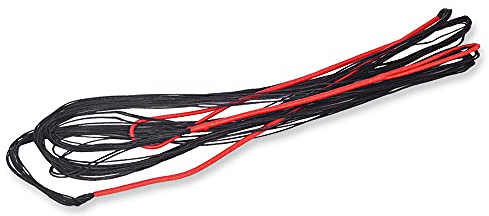 Handgefertigt Bogenschießen Bogenschnüre 58-70 Zoll Bogensehne Für Recurvebogen und Langbogen 12 Stränge Bogenschießen Ersatz Schwarzer Bogen String (Schwarz + Rot, 144cm)