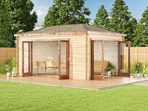 Alpholz Gartenhaus Sunrise ISO aus Holz Holzhaus Wandstärke: 40 mm Blockbohlenhaus