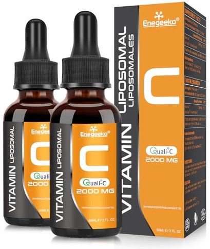 Liposomales Vitamin C mit Quali-C Vitamin C | Nicht GVO | Vitamin C pH-neutral | Vegan (60 ml (2er Pack))