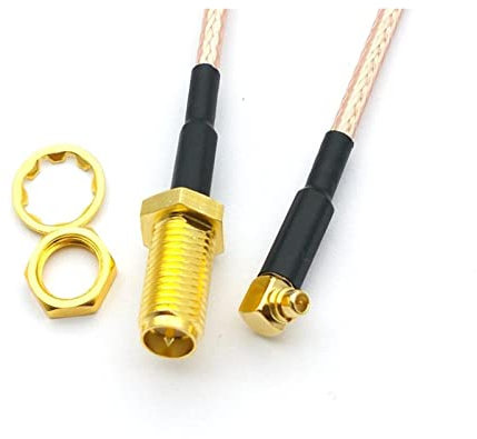 PSKOO 10 Stück MMCX-Stecker, rechtwinklig zu RP-SMA-Buchse, RG316-Pigtail-HF-Adapter (Color : 50cm)