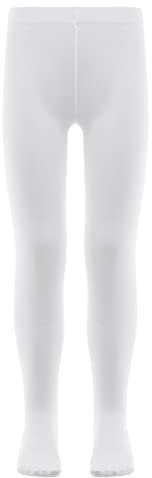 IEFIEL Collant de Danse Enfant Leggings de Ballet Filles Yoga Gymnastique Collants Danse Classique Couleur Chair Patineuse Bas pour Justaucorps De Gymnastique ZA Blanc 5-6 Ans