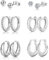 Ohrringe Silber 925,6 Paar Creolen Silber 925 und Ohrstecker Silber Set für Damen Hypoallergen Knorpel Creolen Silber Klein und Kugel Zirkonia Ohrstecker Silber 925 für Mehrere Ohrlöcher