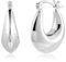 Silver 925 Earrings for Women, Large Chunky Hoop Hypoallergenic Smooth Polished Thick Drop Hoop Earrings Large Chunky Earring Thick Earring Hoops Women Girls
