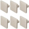 Decoranddecor Calla Square Cabinet Knob Door Pull Handle Kitchen Cupboard Furniture Drawer (6 Pack, Brushed Chrome)