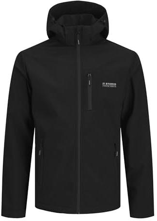 JACK & JONES Men's Jjtaylor Softshell Jacket, Black, M