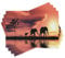 ABAKUHAUS Elefant Platzmatten 8 Stück, Elefant Silhouetten Durch Fluss Afrika Tier Abenteuer Landschaft, Waschbare Stoff Esszimmer Küche Tischdekorations Digitaldruck, Lachsschwarz