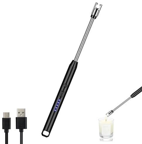 Feuerzeug Elektrisch, Kerzenanzünder, USB Feuerzeug, Elektronisches Feuerzeug, Lichtbogen Feuerzeug Elektrisch, Lichtbogen Stabfeuerzeug, Winddichte Flammenlose Aufladbar Feuerzeug, Für Küche, Camping